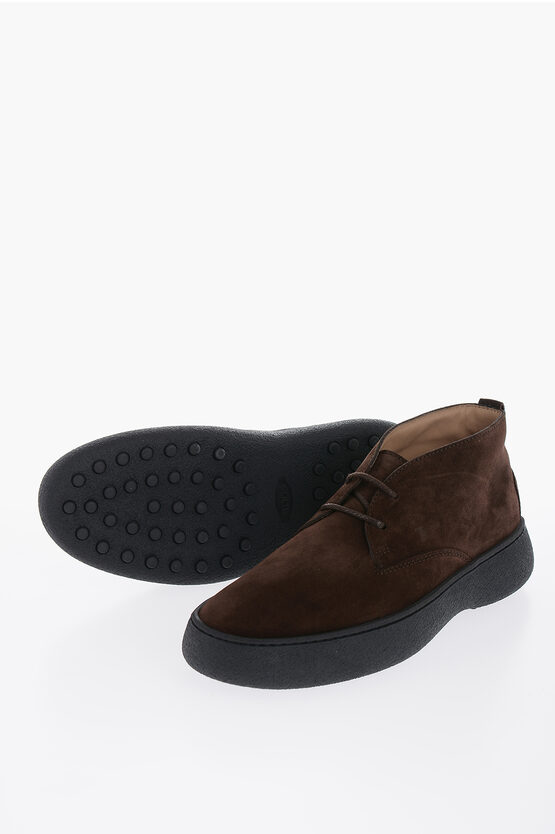 Shop Tod's Suede Leather Desert Boots