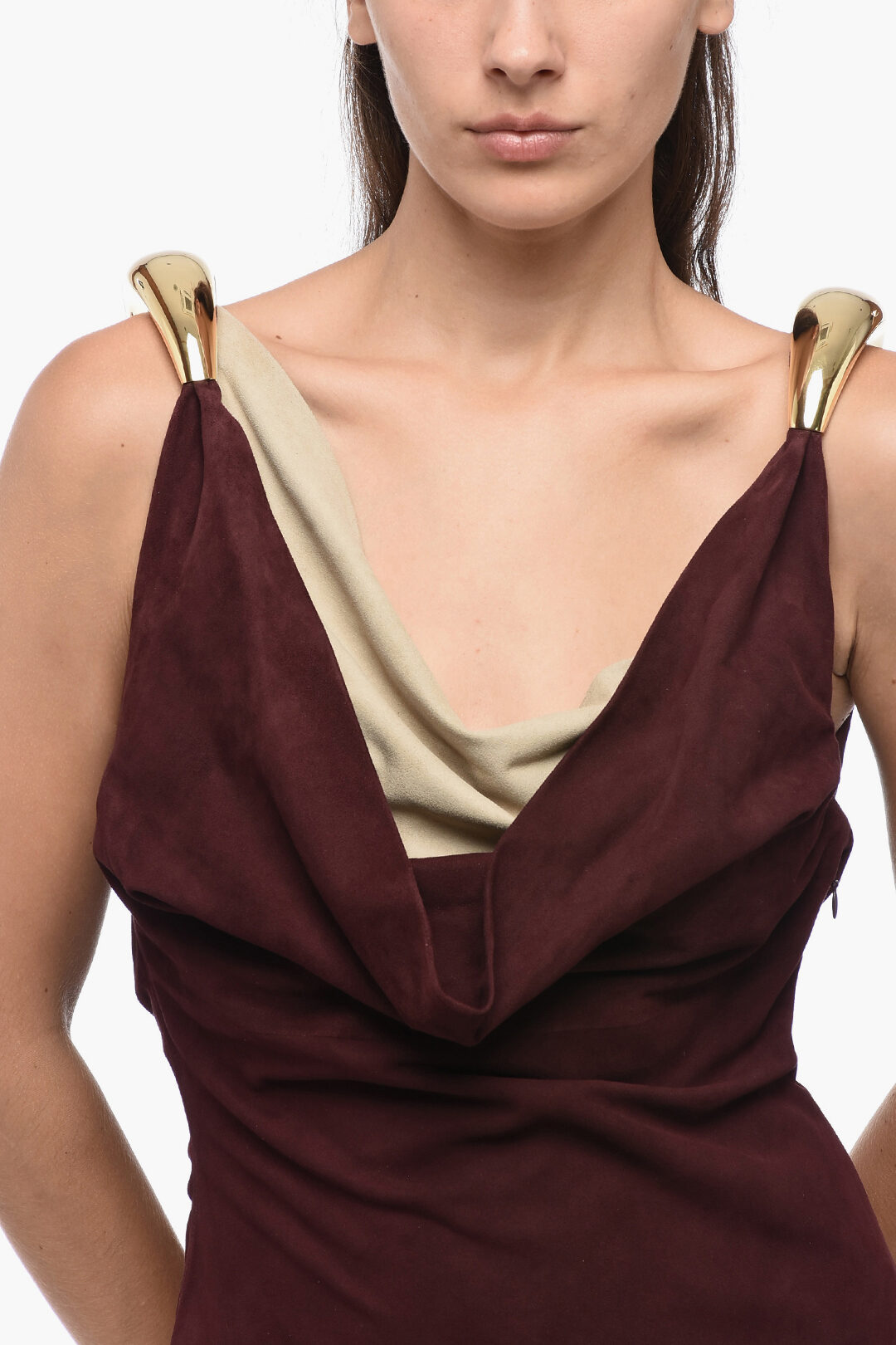 Bottega Veneta Suede Leather FLUID Dress With Statement