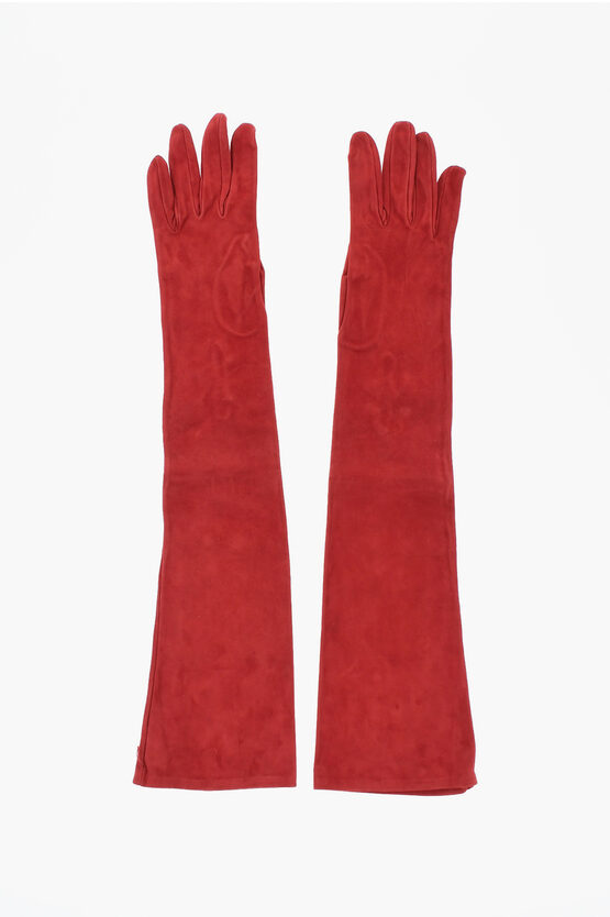 Dsquared2 Suede Leather Gloves With Buttons