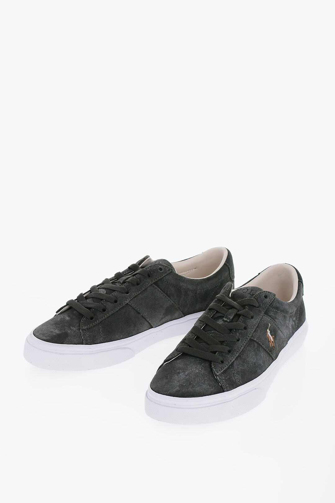 Polo Ralph Lauren Suede Leather Low-Top Sneakers With Embroidery