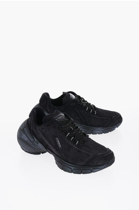 Shop Givenchy Suede Leather Runner Low-top Sneakers