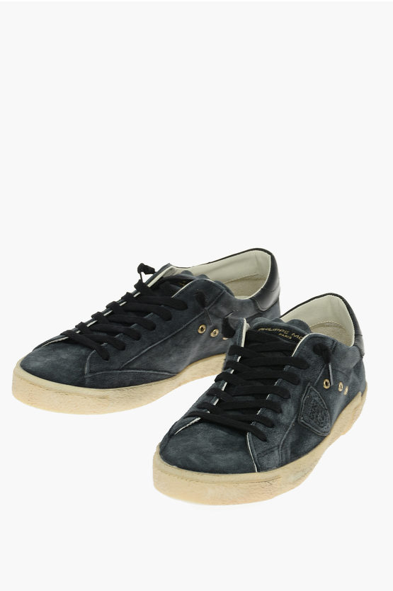 スニーカー Philippe Model Leather Sneakers With Suede Accents Philippe Model Paris Suede Leather VINTAGE Sneakers men