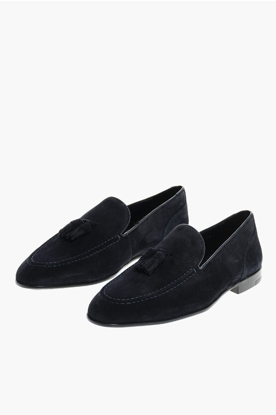 Corneliani Cc Collection Suede Loafers With Tassels