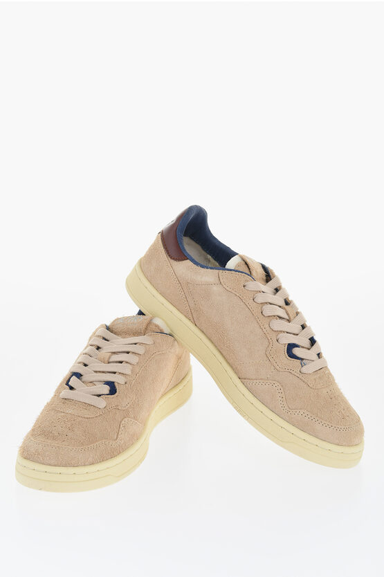 Shop Autry Suede Low Top Sneakers With Contrasting Detail
