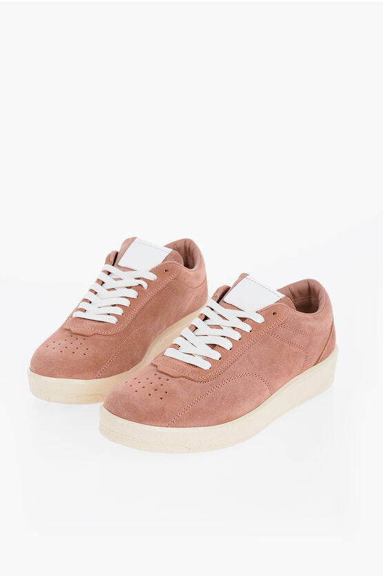 Jil Sander Suede Low-top Sneakers With Rubber Sole