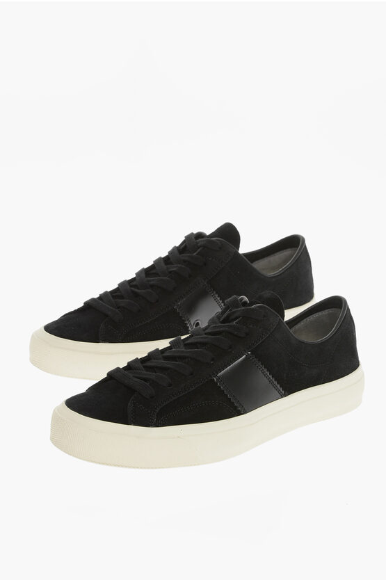 Tom Ford Suede Low-top Sneakers In White