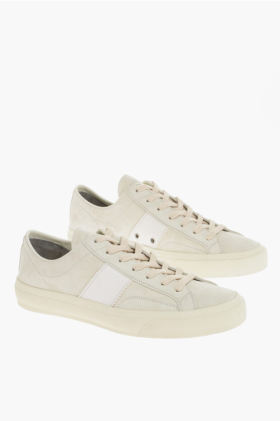 Tom Ford Suede Low-top Trainers In White