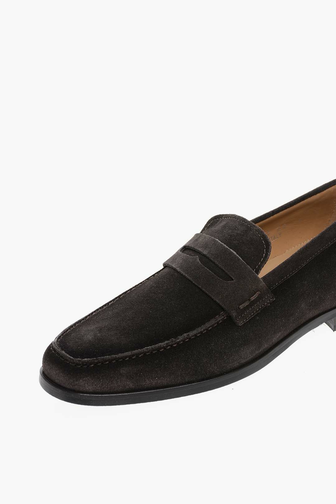 Corneliani Suede Penny Loafers with Rubber Sole men - Glamood Outlet