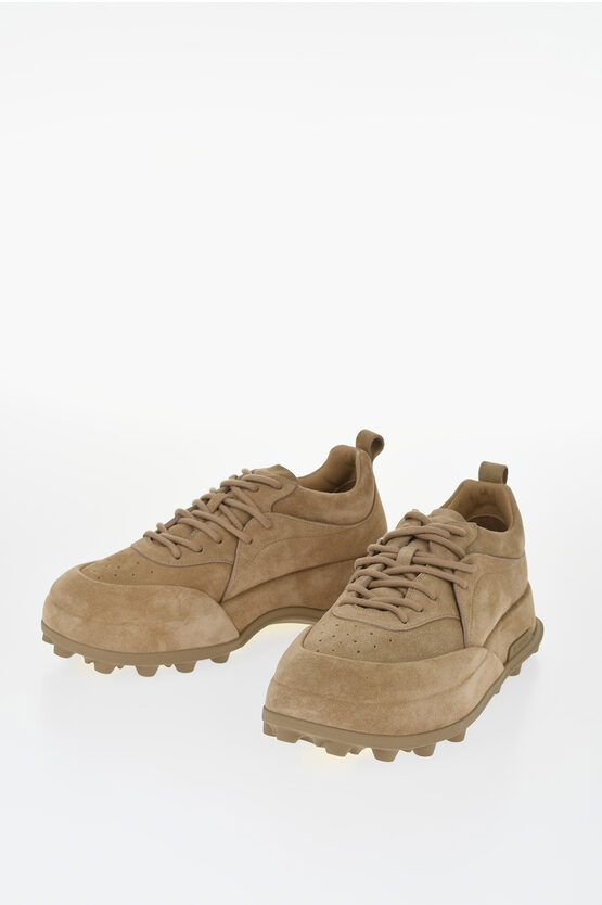 Jil Sander Orb Suede Sneakers