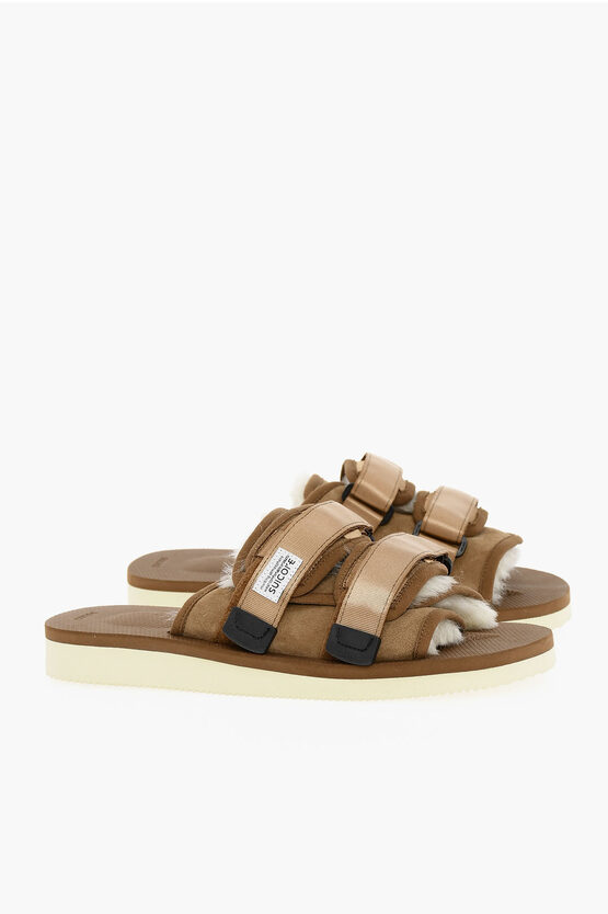 Suicoke Suede Sandals With Sharling Padding In Brown