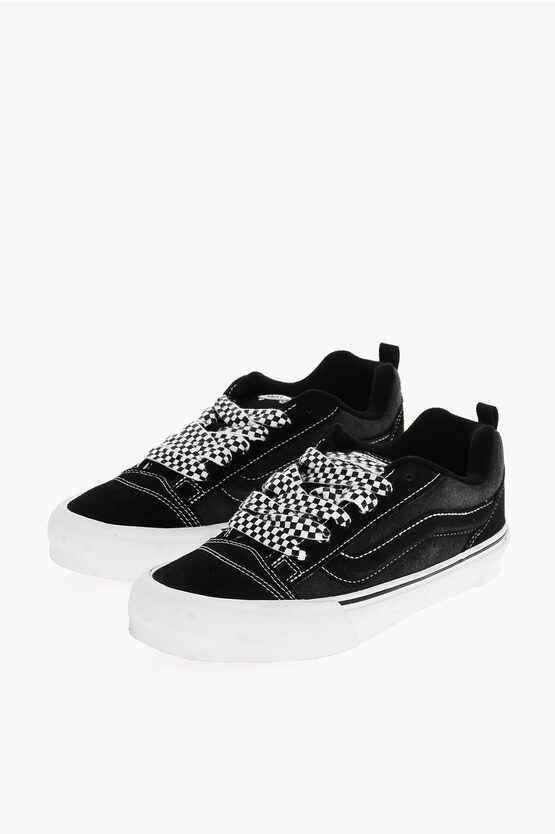 Vans Suede Skool Low-top Sneakers With Check Laces In Black