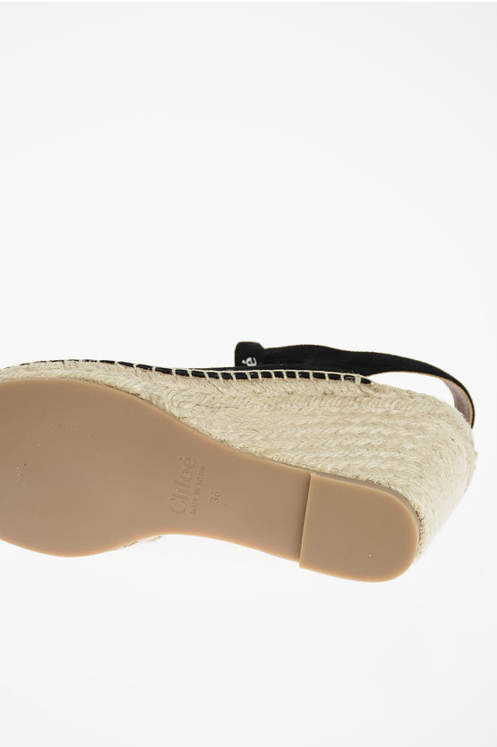 Chloe Suede Slingback Wedge Espadrillas 8cm women Glamood Outlet