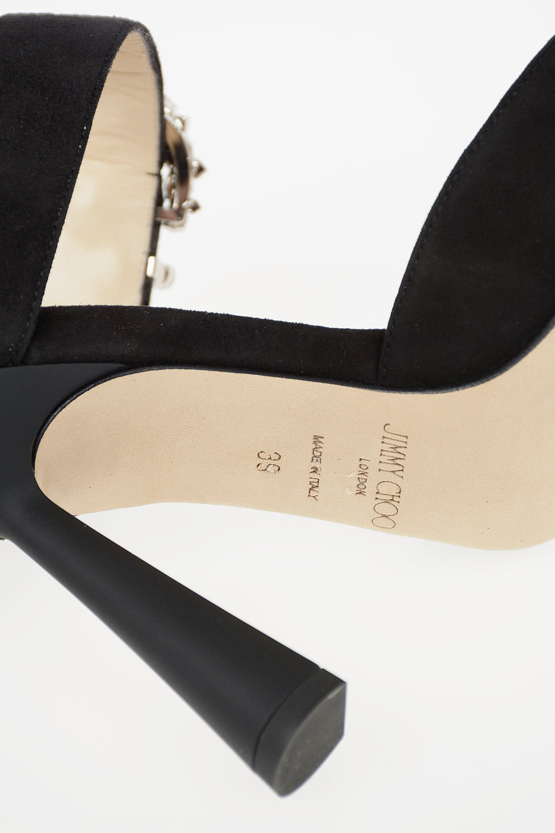 Jimmy Choo Suede SMOKEY Mules with Jewel Buckle 10cm women