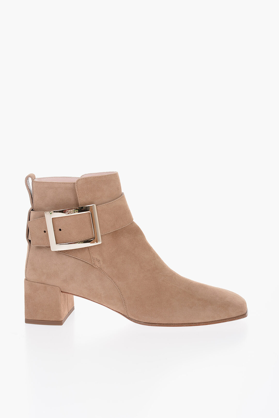 Suede SO Ankle Boots with Squared Toe 5cm