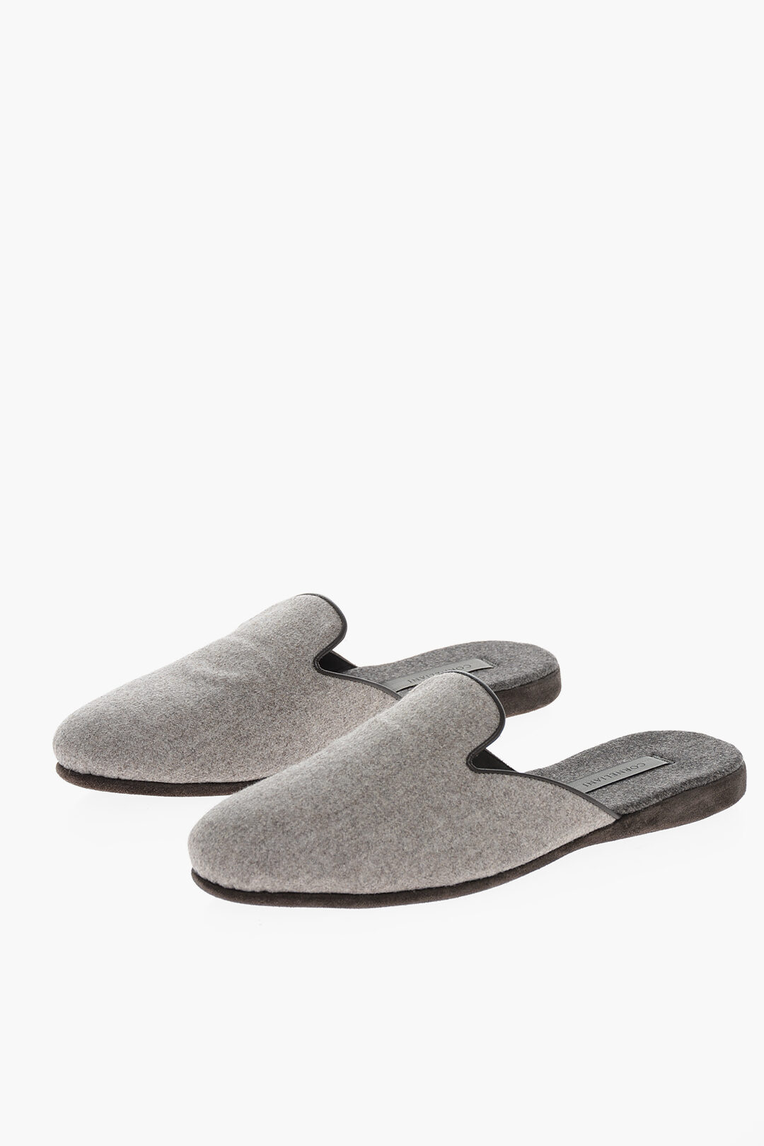 Corneliani Suede Sole Virgin Wool Flat Slippers men Glamood Outlet