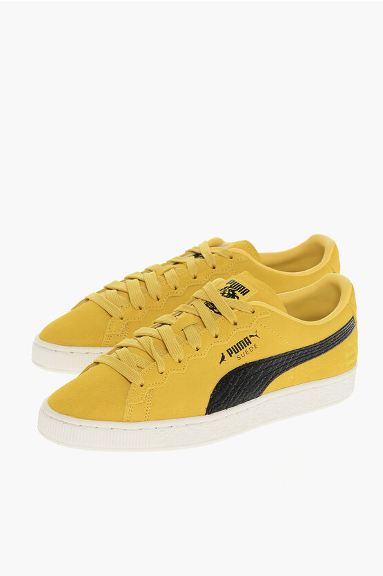 Puma Suede Staple Low-top Sneakers With Snake Effect Logo In Multi