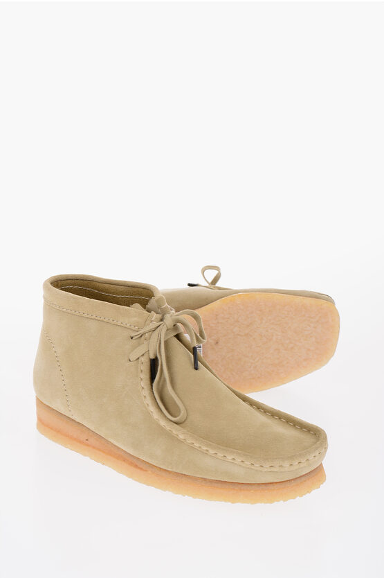 Clarks Suede Wallabee Shoes With Crepe Sole