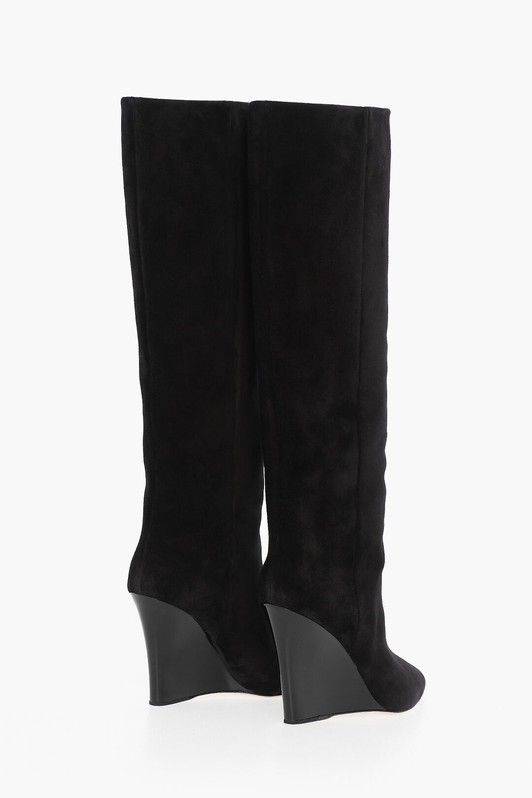 ロングブーツ PARIS TEXAS FW22 WANDA BOOT (PX844_XVN01BLACK) Paris Texas Suede WANDA Pointed Boots Wedge 10 cm women