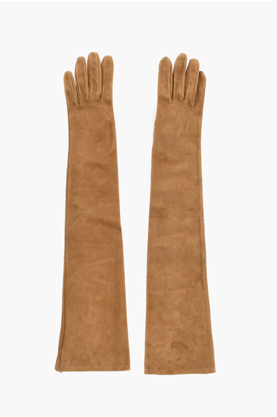 Dsquared2 Suede Warm Gloves With Buttons