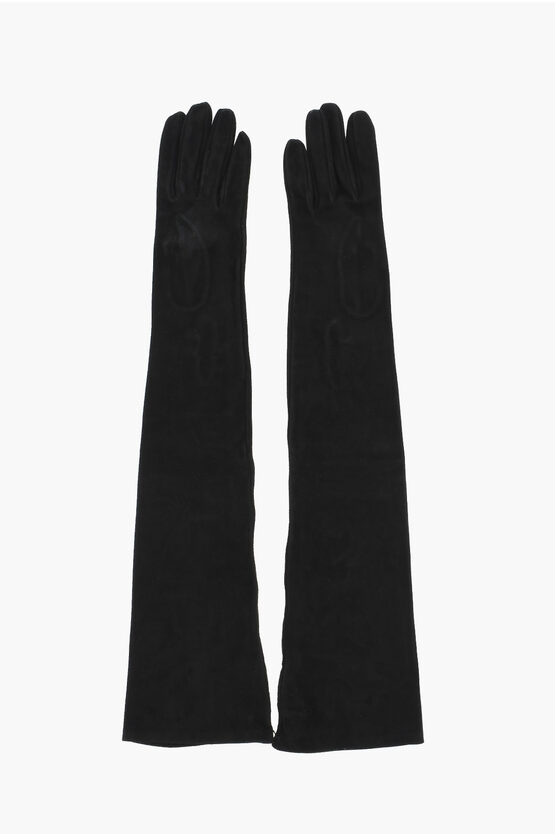 Dsquared2 Suede Warm Gloves With Buttons