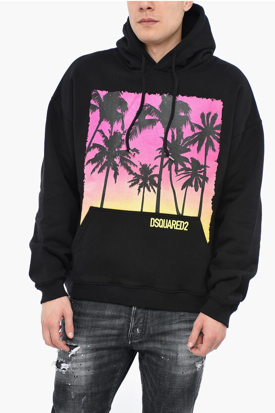 Shop Dsquared2 Sunrise Hoodie Sweatshirt With Graphic Print