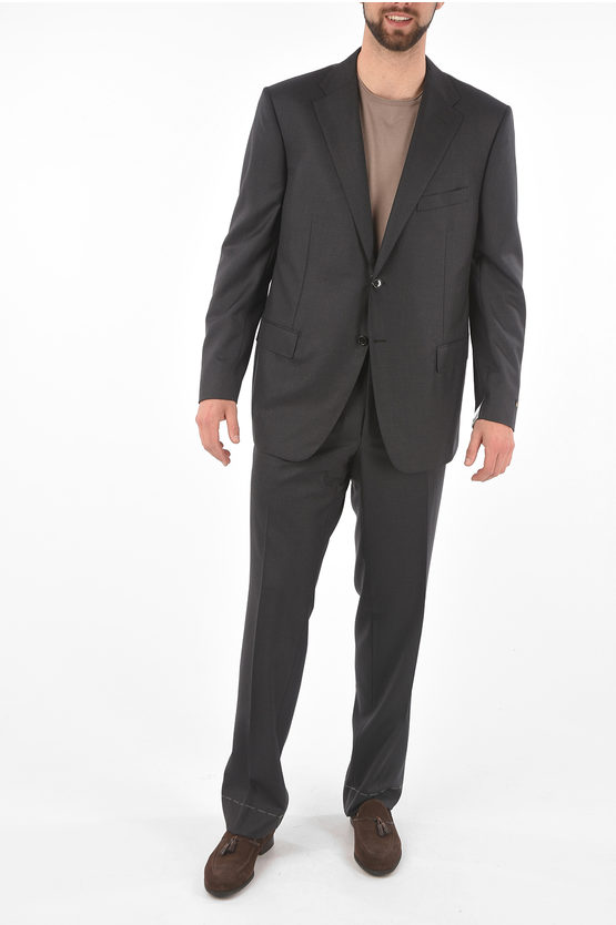Corneliani Super 160's Extrafine Virgin Wool Mantua Suit With Flap Pock