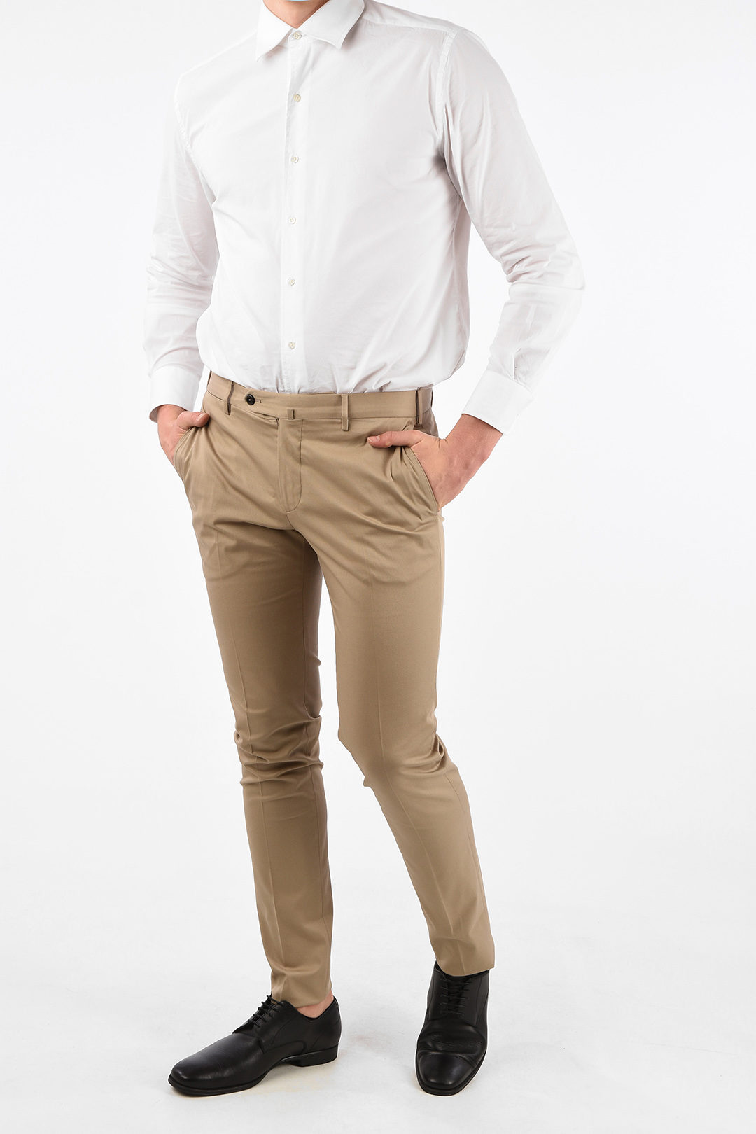 Super Slim Fit Pants with Hidden Closure