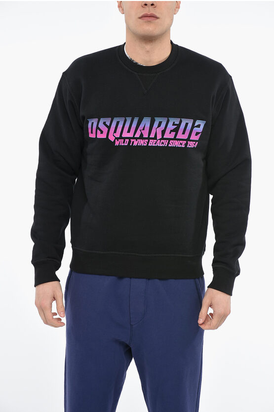 Dsquared2 Surf Hoodie Sweatshirt With Lettering In Black