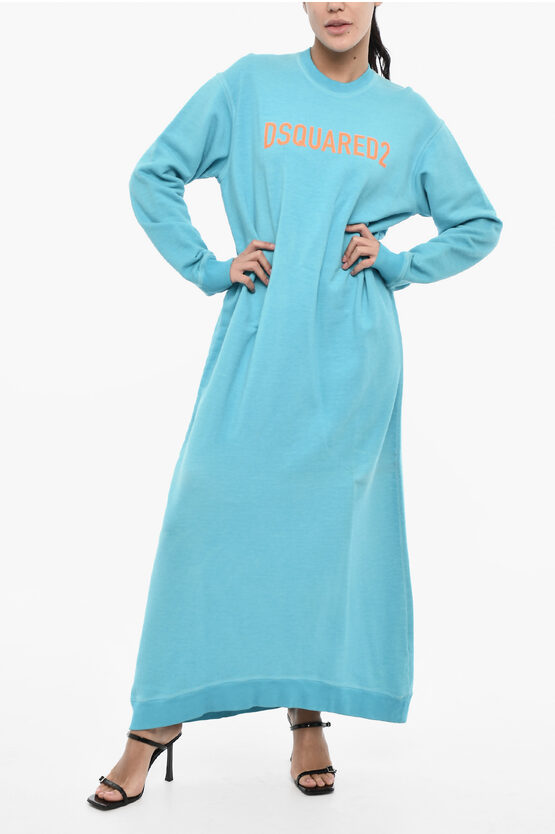 Dsquared2 Sweat Maxi Dress With Contrast Logo