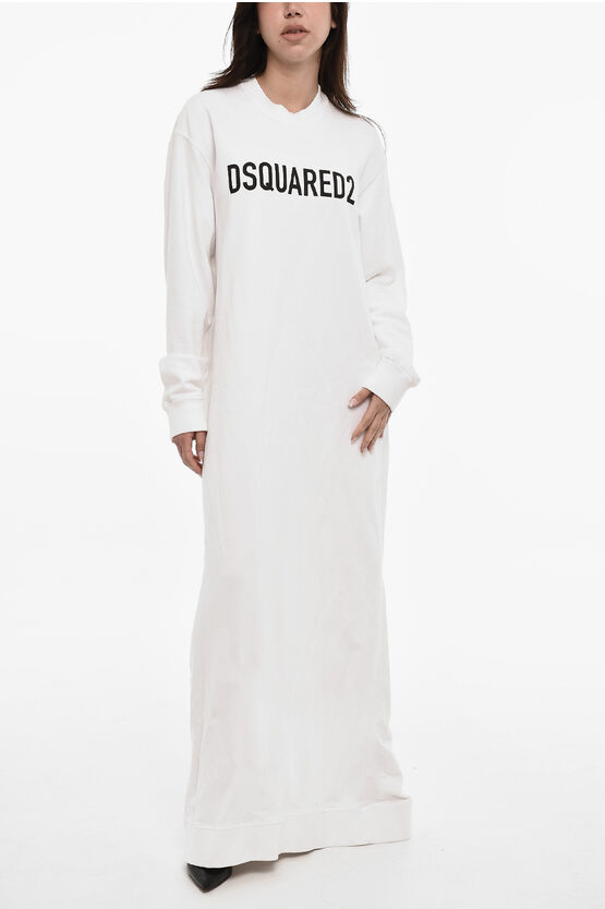 Dsquared2 Sweat Maxi Dress With Contrast Logo