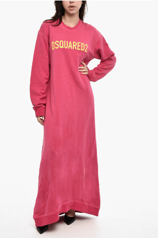Dsquared2 Sweat Maxi Dress With Contrast Logo