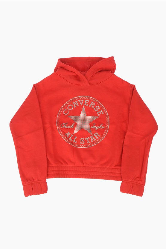 Converse Sweatshirt With Strass In Red
