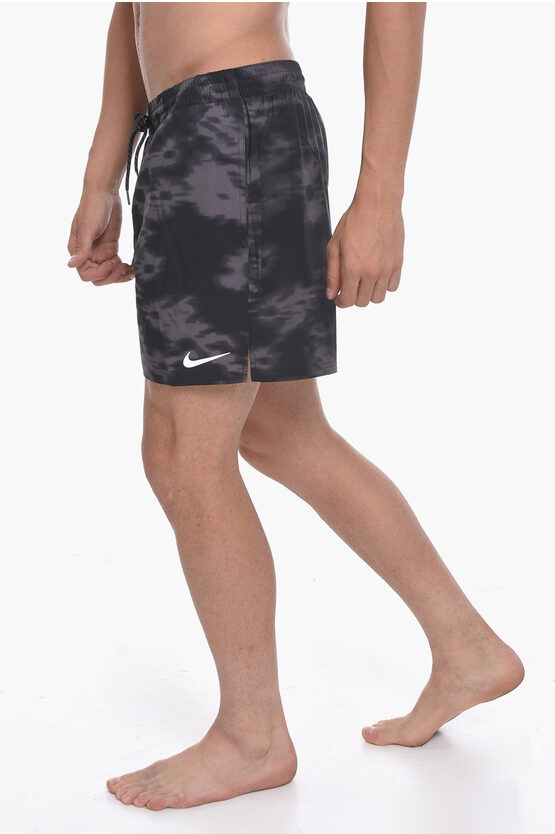 Nike Swim Acid Wash Effect Swim Shorts In Black
