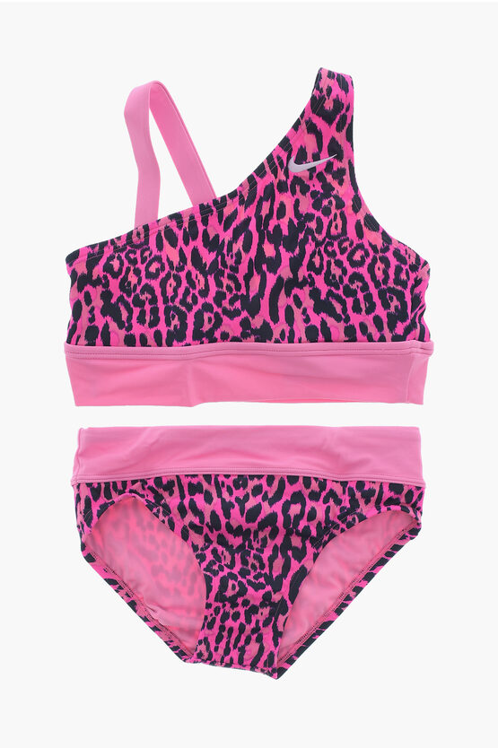 Shop Nike Swim Animal Patterned Stretch Fabric Bikini