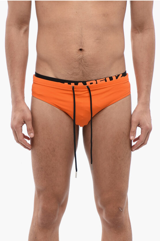 DSQUARED2 SWIM BRIEF WITH LOGOED ELASTIC BAND