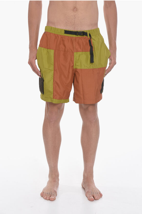 Shop Nike Swim Color Block Cargo Swim Shorts