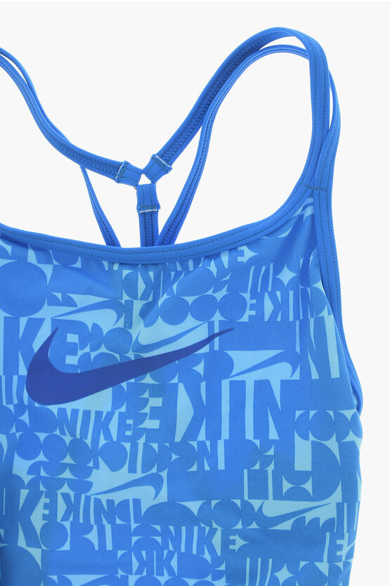 SWIM Costume Intero in Nylon Stretch con Logo All-Over