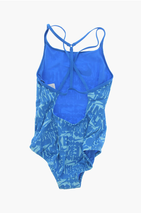 SWIM Costume Intero in Nylon Stretch con Logo All-Over