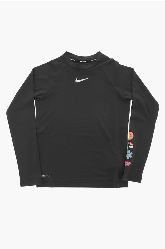 Shop Nike Swim Long Sleeved Dri-fit Crew-neck T-shirt