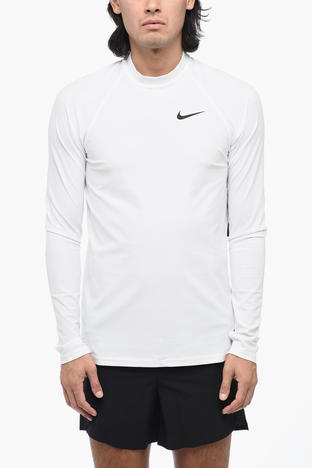 Nike SWIM Long Sleeved Solid Color Dri Fit T Shirt with Contrasting Logo men Glamood Outlet