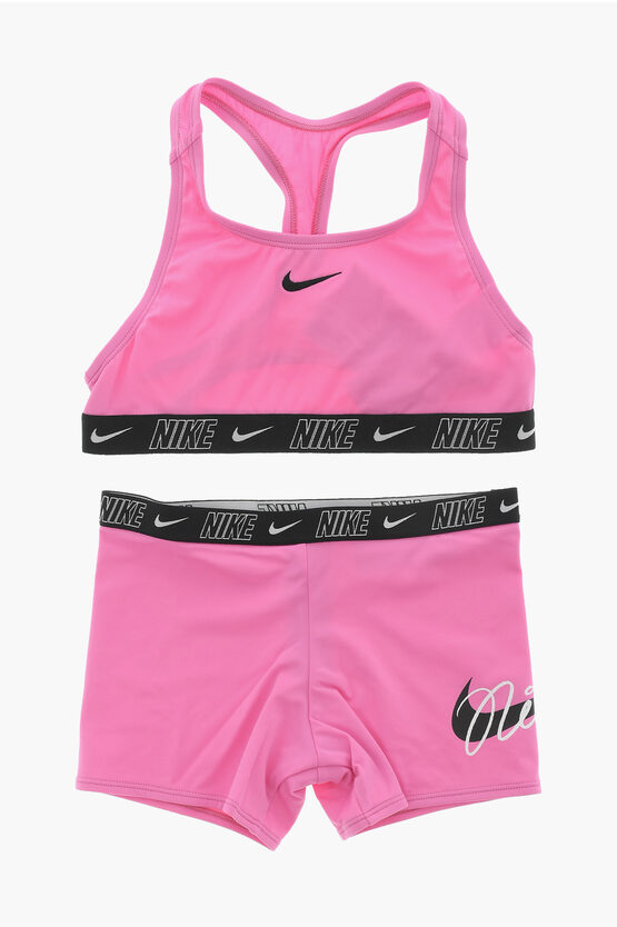 Shop Nike Swim Nylon Stretch Bikini With Logo-band