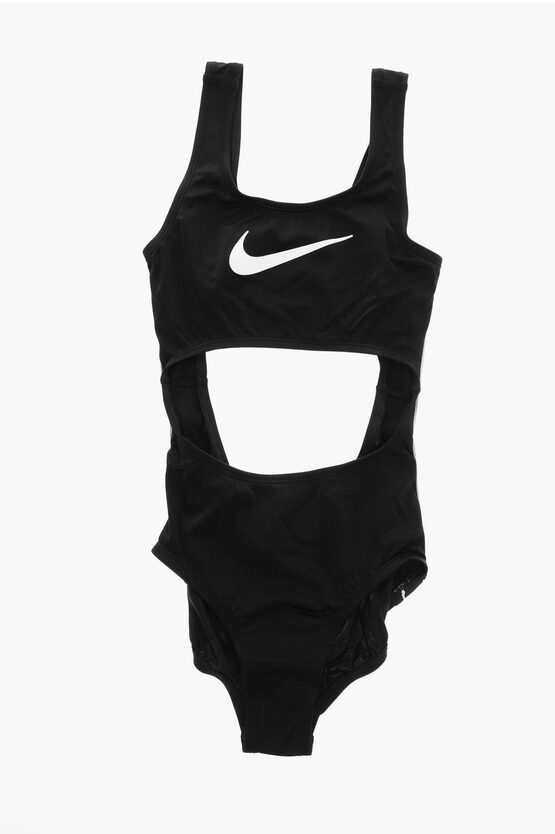 Nike Swim One-piece Swimsuit With Cut-out Detail In Black