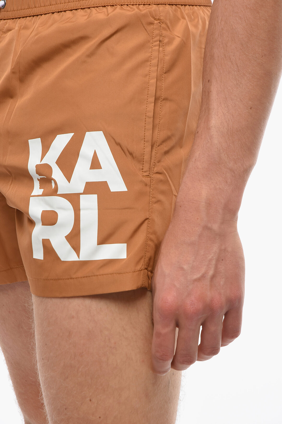 Karl Lagerfeld Red Polyester Men Swimwear