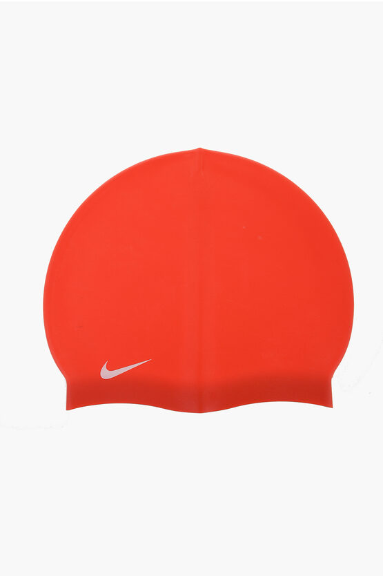 Nike Swim Silicone Pool Cap With Contrasting Logo In Red