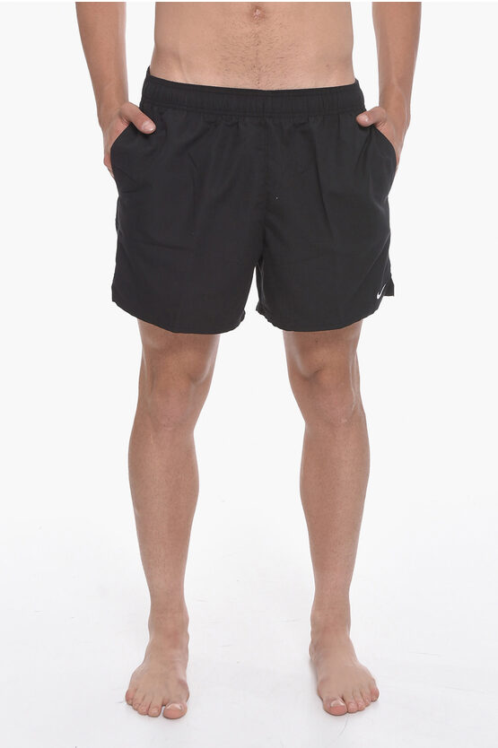 Nike Swim Solid Color 5 Volley Swim Shorts With 2 Pockets In Black