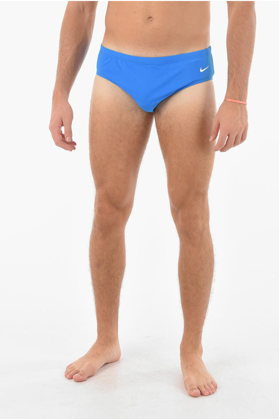 Nike Swim Solid Colour Slip Swimsuit In Blue
