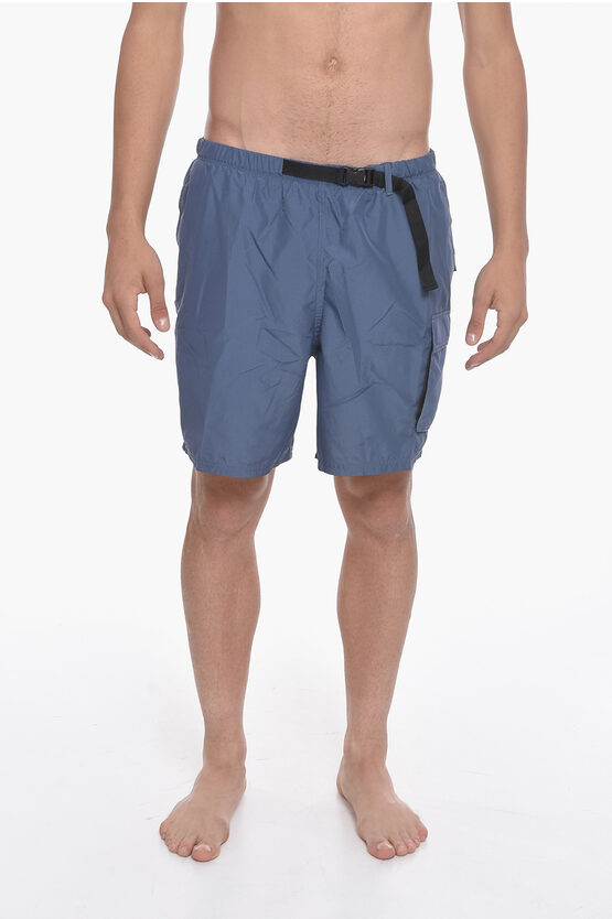Nike Swim Solid Color Swim Shorts With Belt In Blue