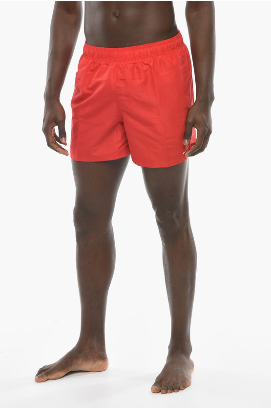 Nike Swim Solid Colour Swim Shorts With Embroidered Logo In Red
