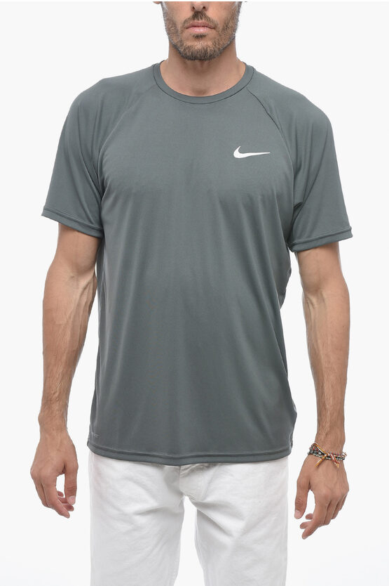 Shop Nike Swim Stretchy T-shirt With Logo Print