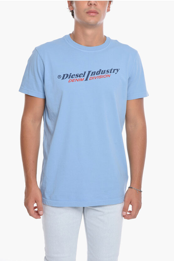 Diesel T-diegor-ind T-shirt With Logo Print In Blue